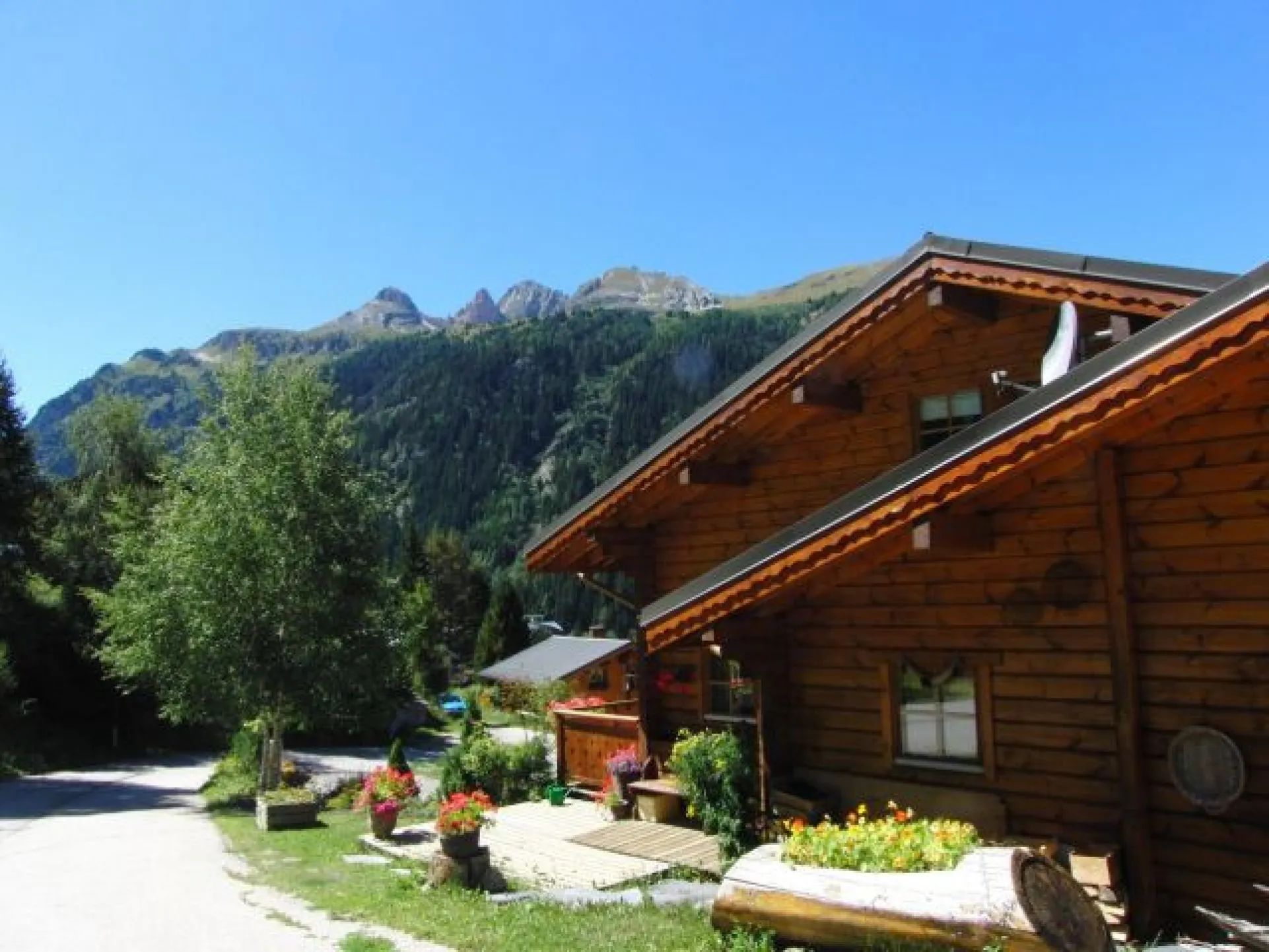 Vue depuis le chalet en été dans une rue sans issue, très calme !