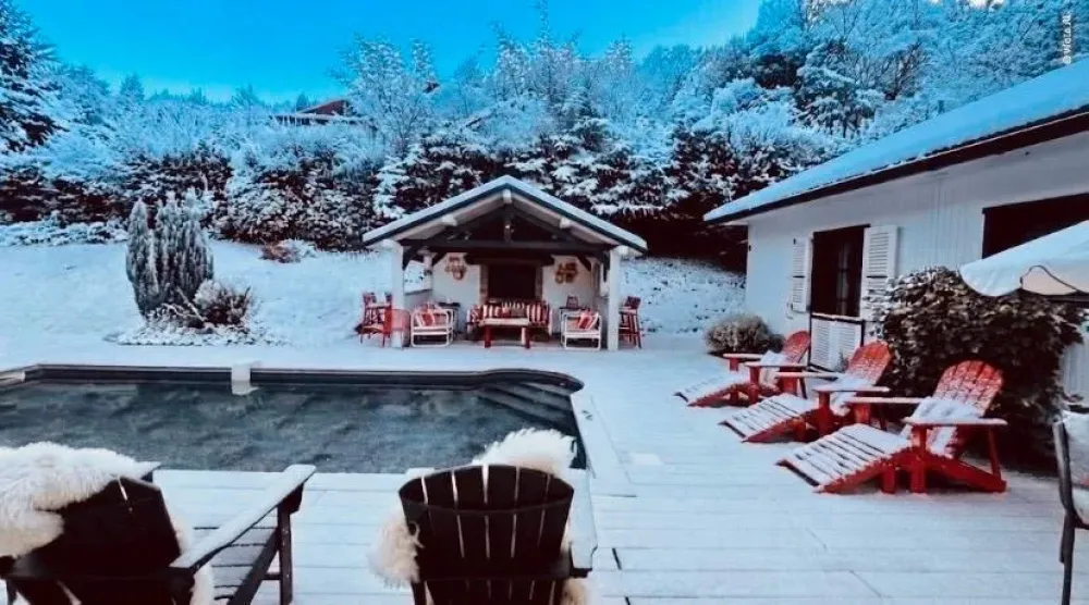 Chalet 10 pers. saint-gervais - vue massif du mont-blanc, cheminée et accès ski