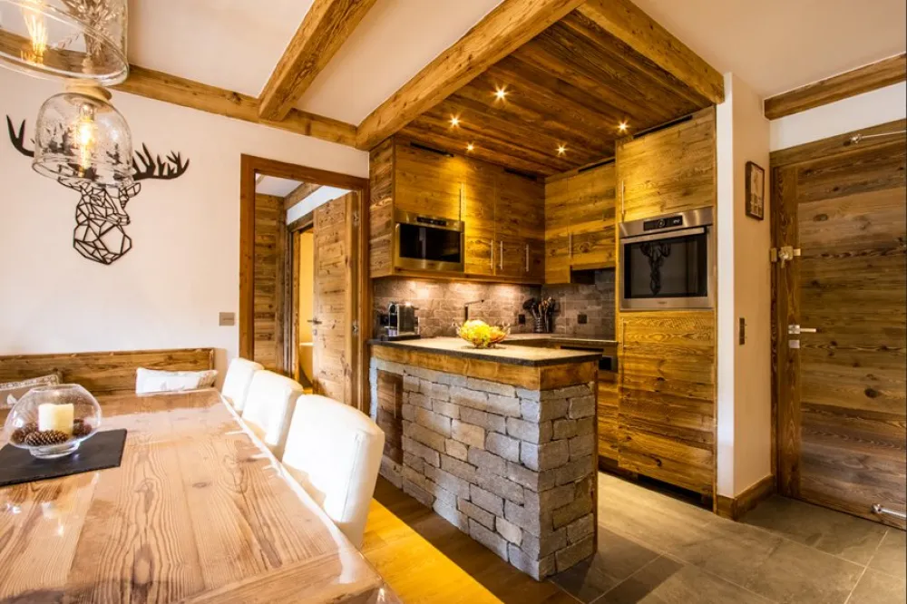 Les arcs 1950, ambiance chalet luxe 5/7pers dans résidence 5* skis aux pieds avec spa