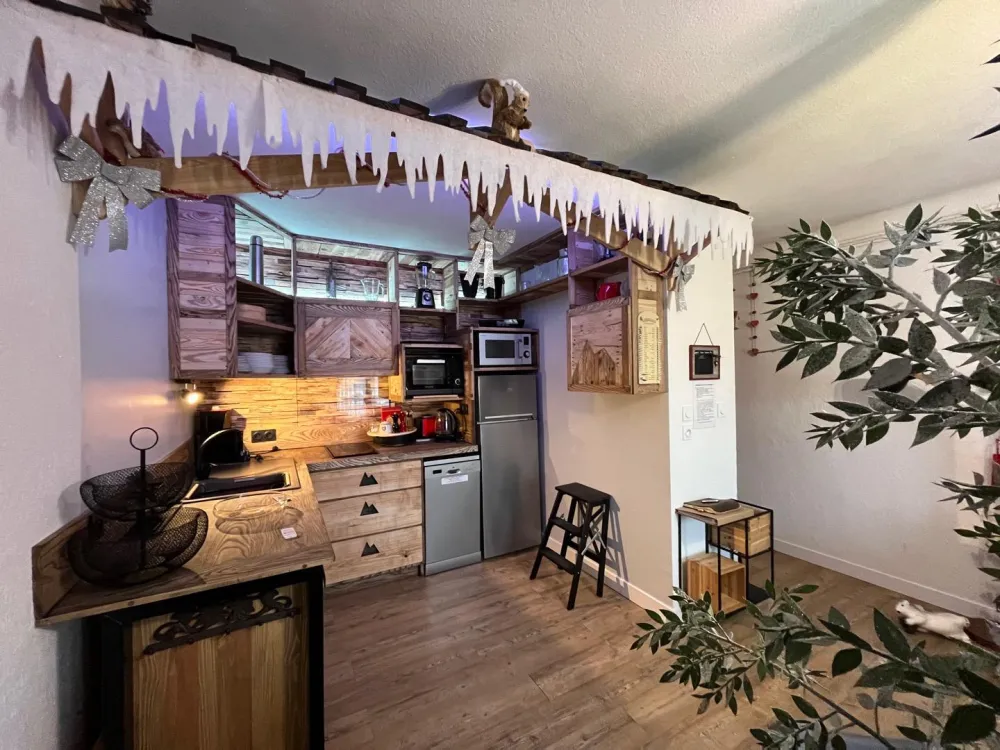 A la nuit : superbe t2 classé 3***  façon chalet de montagne rénové bois massif-tout confort-tout équipé + wifi fibre gratuit et illimité