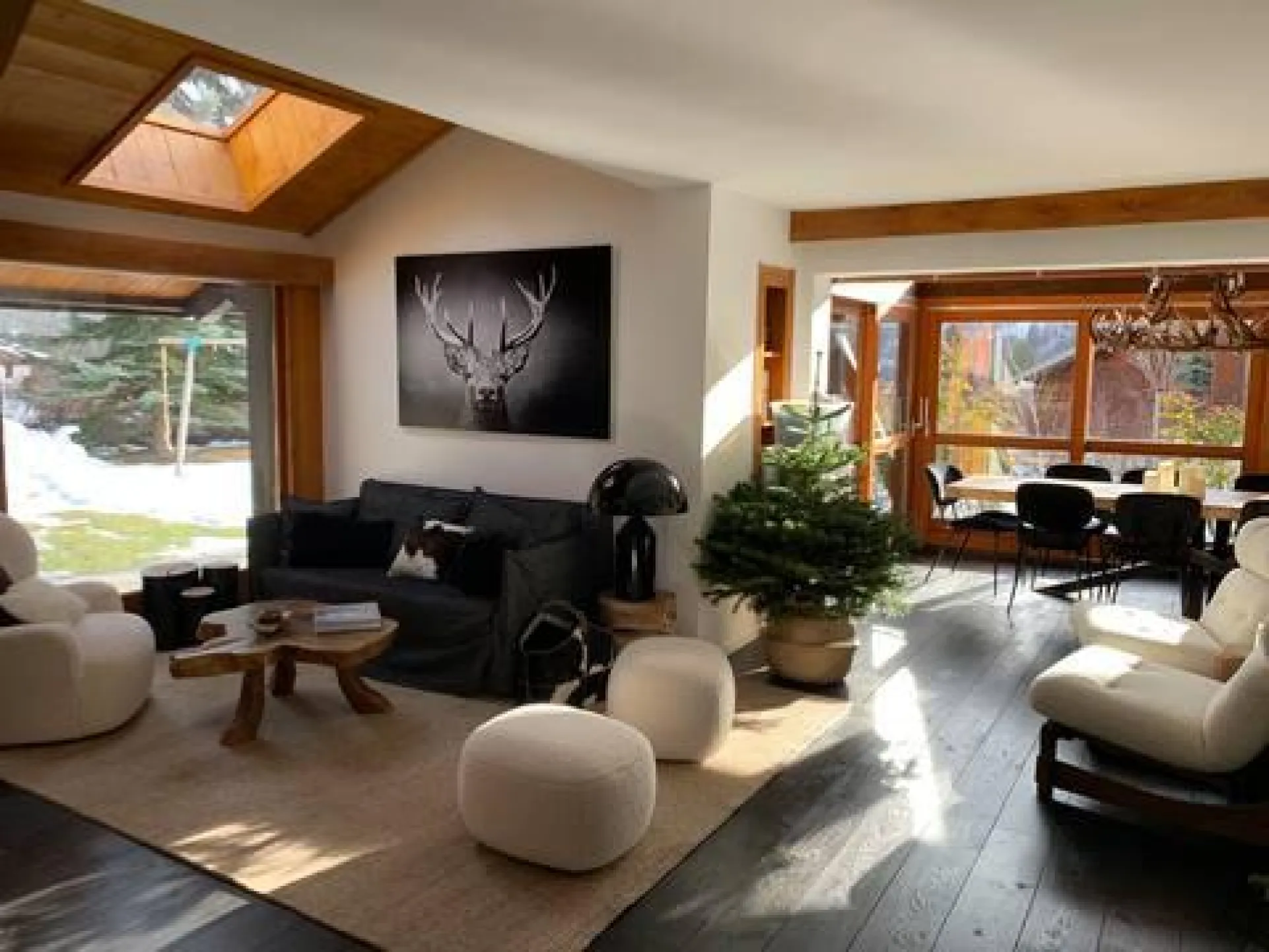 photo du salon avec la salle à manger en arrière plan