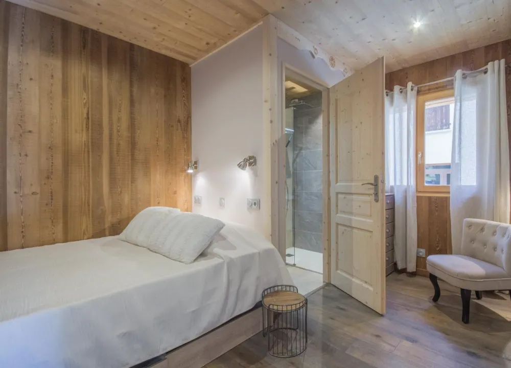 Chambre N°1: 1 lit double, une salle de bain douche privative