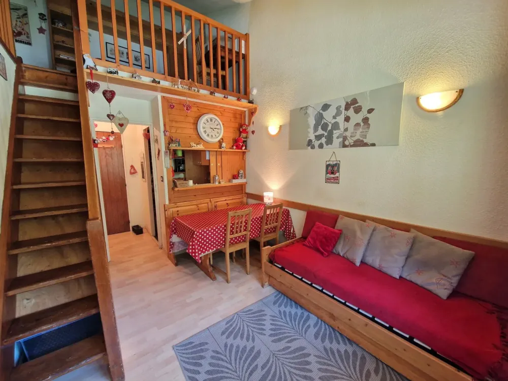 Studio+mezzanine+cabine 4/6 personnes, vue piste