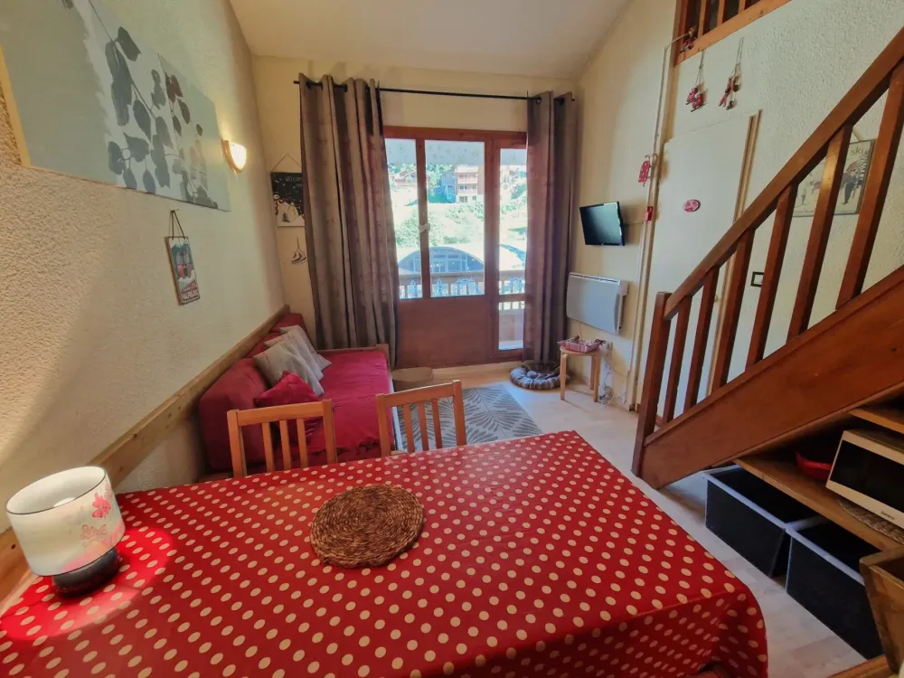Studio+mezzanine+cabine 4/6 personnes, vue piste