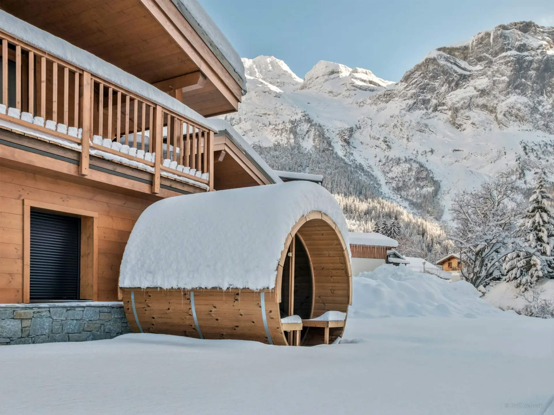 Extérieur d'hiver et sauna