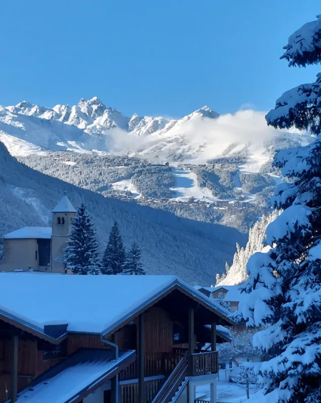 Vue sur Courchevel, depuis le chalet