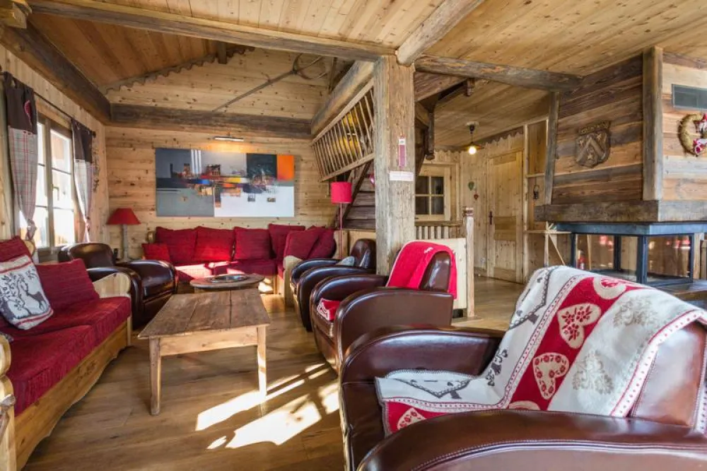 Salon ambiance vieux chalet