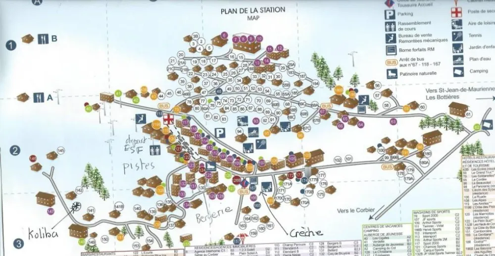 Le chalet la bergerie est au numéro 130 sur ce plan de la station