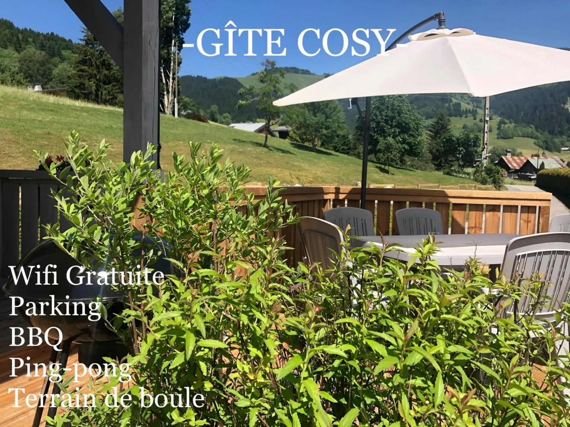 GITE ETE 
Terrasse privative, BBQ, Transats, Table de Ping-pong, Terrain de boule.....