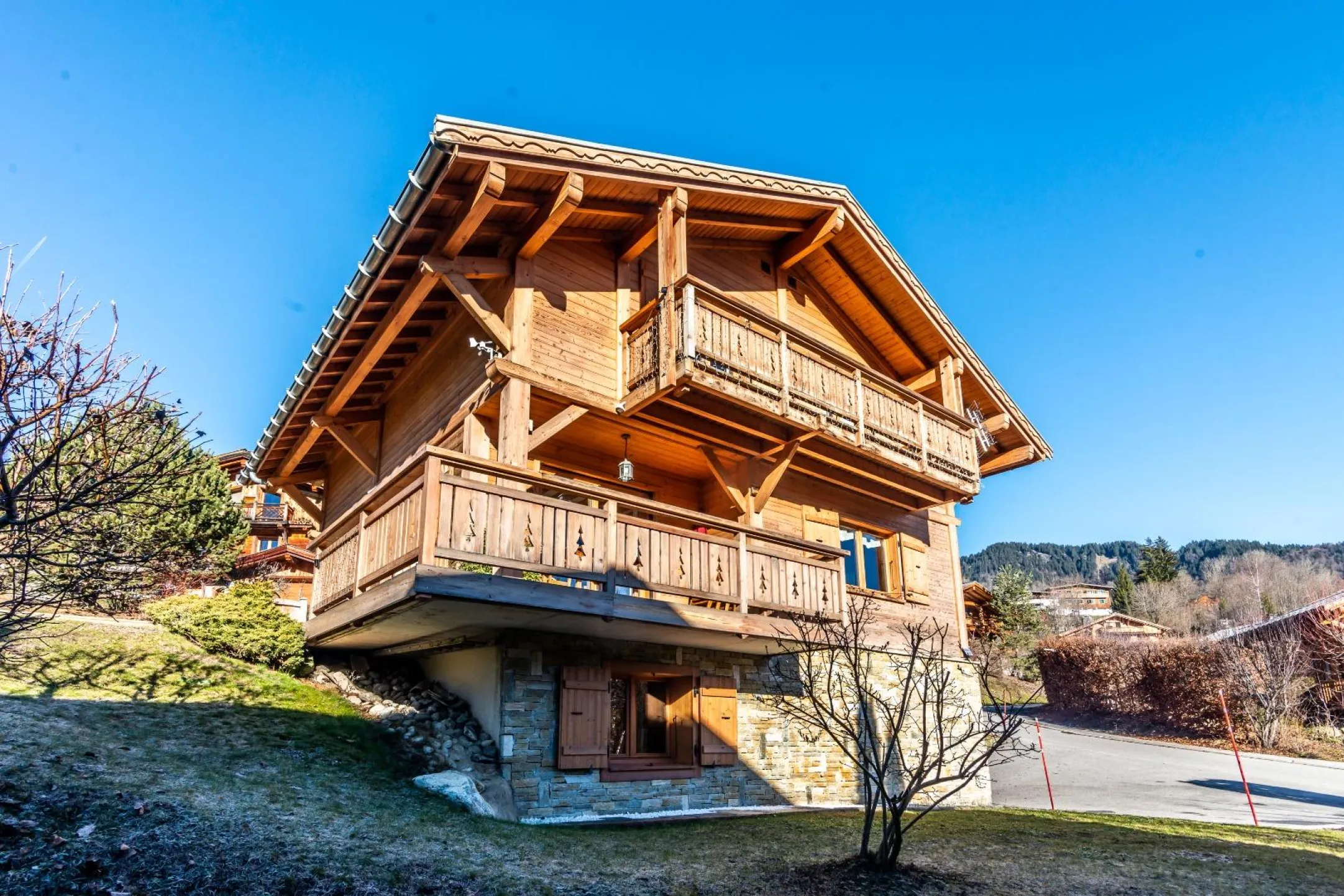 vue  coté sud de l'ensemble  du chalet 