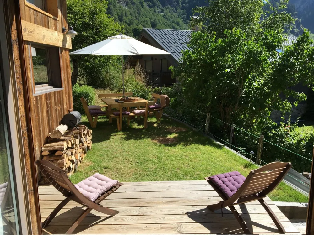 terrasse jardin vue du salon