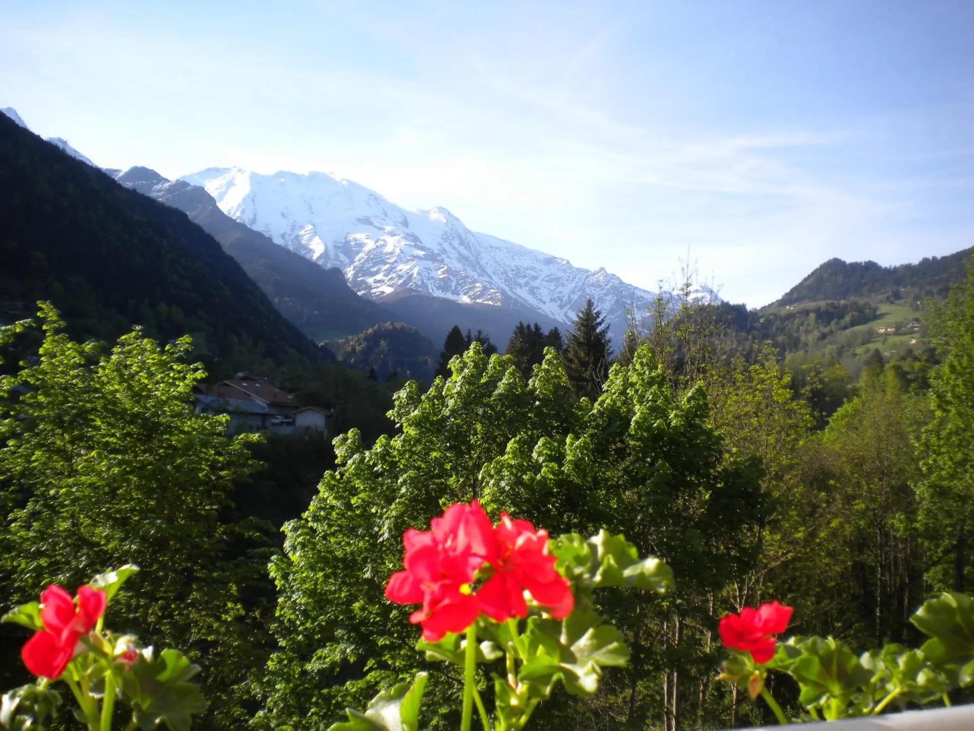 Vue unique et dégagée face à la chaine du Mont-Blanc de l'appartement 