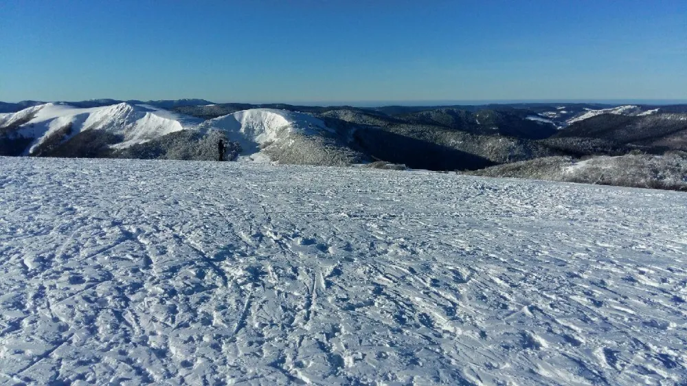 Les sommets, haut de la piste " La Duchesse ", Domaine de Vologne à La Bresse ( la plus belle station du massif avec Gérardmer ) à 7 km du chalet